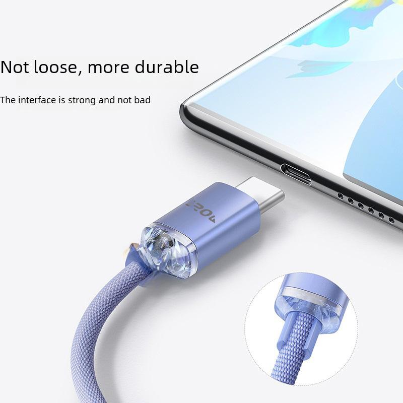 Jingyao 6A 120W Сверхбыстрая зарядка Тканевый кабель Type-C для Huawei