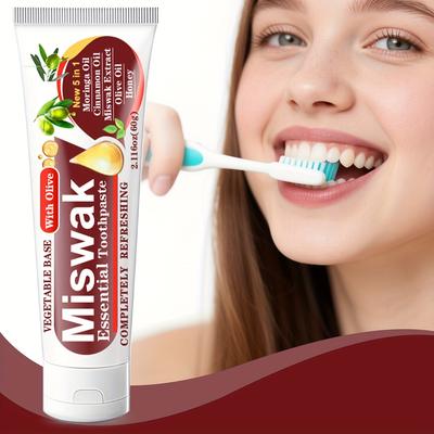 Зубная паста Miswak Essential - Глубоко очищает зубы, Борется с кариесом, Освежает дыхание, Мягко воздействует на десны, Поддерживает здоровье полости рта, для чувствительных зубов