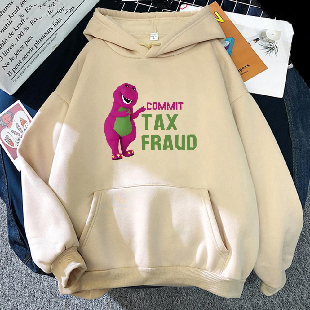 Унисекс Толстовка с длинным рукавом и принтом "Commit Tax Fraud" Из коллекции для активного отдыха на природе УнисексВо Унисекс Толстовки Кавайные Толстовки с мультяшным принтом