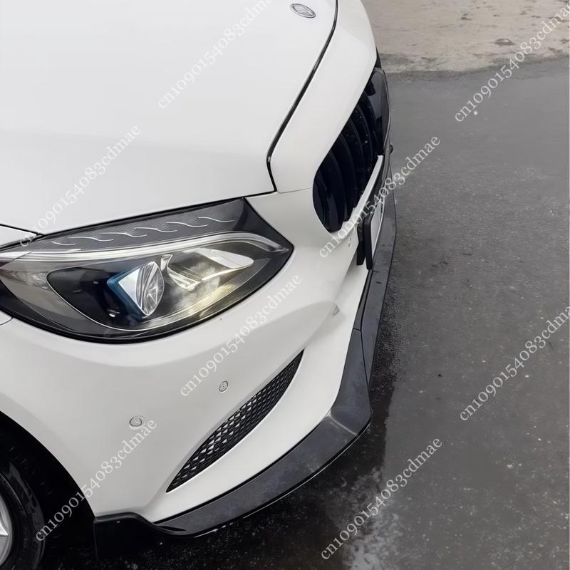 Front Bumper Lip Body Kit Spoiler Splitters for Mercedes C Class W205 S205 C180 C200 C220 C250 C300 2015-2018 Gloss Black ABS