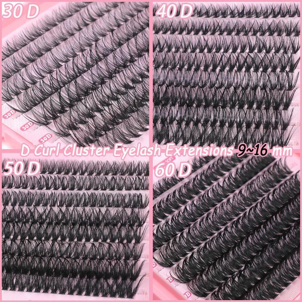 Natural Look 3D Faux Mink Lash 3D Volume DIY Lash Extension Kit False Eyelashes Makeup Enhancement