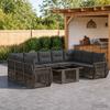 Garden Sofa Set 10 Pieces Grey and Dark Grey Poly Rattan