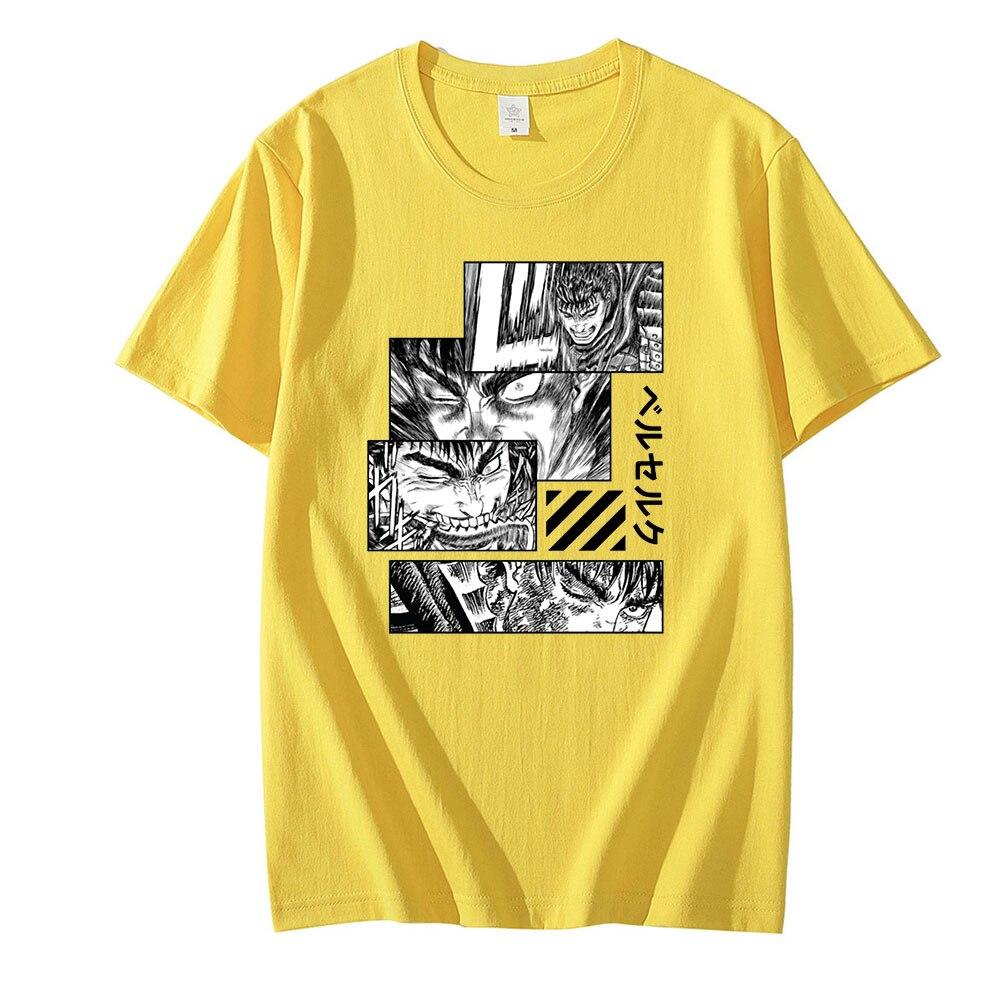 Летняя винтажная футболка с изображением аниме Манга Берсерк Y2K Man, мягкая хлопковая футболка с кишками, футболка с короткими рукавами и изображением зверя Гриффита, футболка Gatsu, топы
