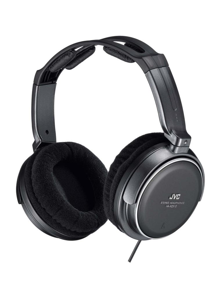 JVC Kenwood JVC Wired Stereo Indoor Use TV and with Extension HA-RZ510 Closed-Type Headphones, Black, (for Games), 1.2m + 2.3m Cord.