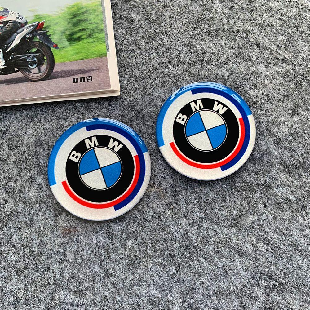 IQJD2 Car Steering Wheel Stickers Motorcycle Body Hub Decorative Sticker For BMW M Power Performance For BMW 50th Auto Car Accessory
