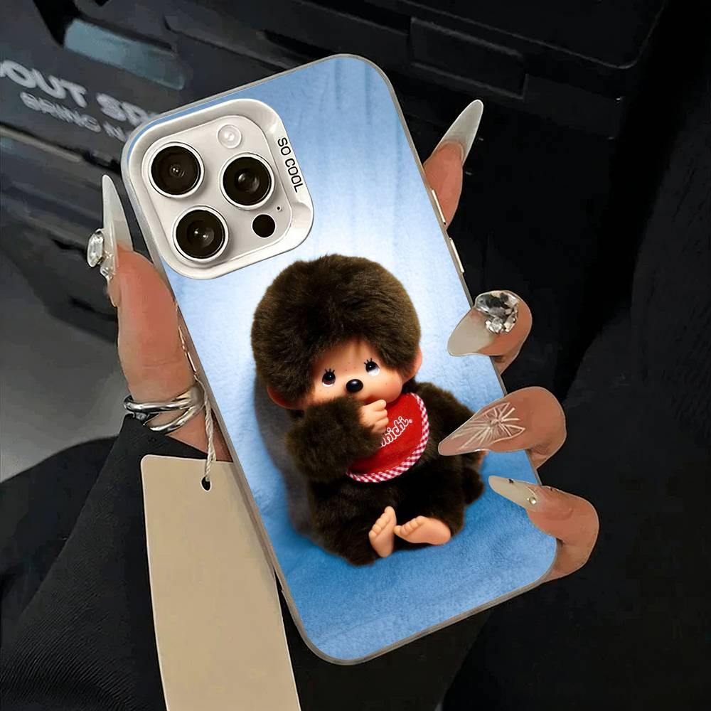 Милый Чехол Для Телефона M-monch-hichis Для IPhone 17 Air 16 15 14 13 12 11 Pro Max Белый Серебристый Жесткий Чехол