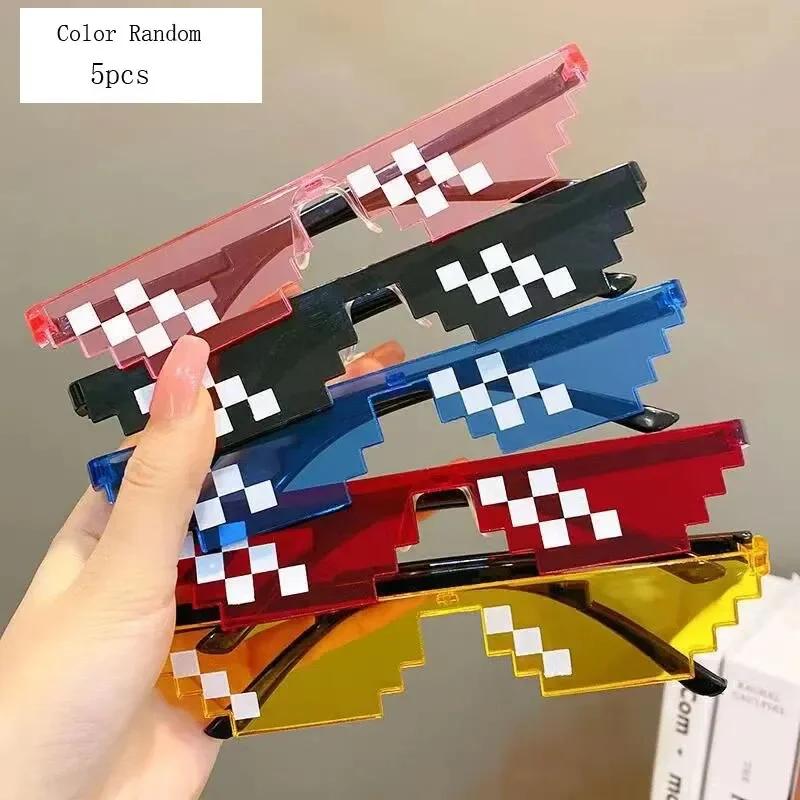 5 шт. НОВЫЕ солнцезащитные очки Mosaic Trick Toy Thug Life очки Deal With It очки Pixel Black Mosaic солнцезащитные очки Cool Jokes забавные игрушки