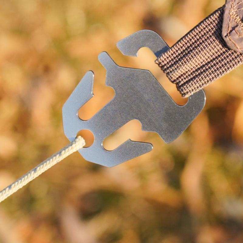 Tent Rope Tensioner Tent Wind Rope Buckle Tension Rope Carabiner Clip Closures for Tent Stainless Steel Rope Tensioner