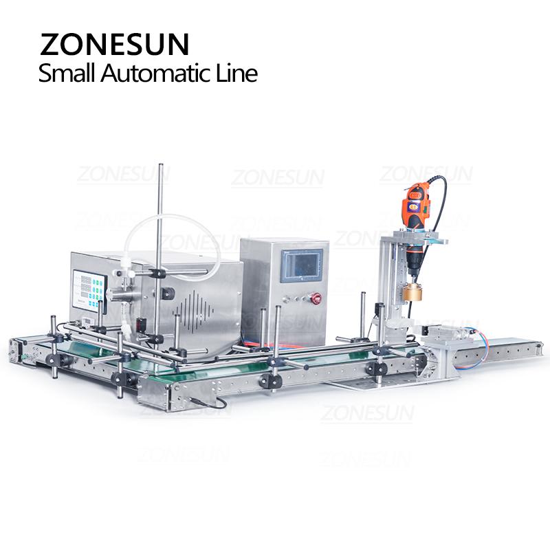ZONESUN ZS-MPXG1 Small Automatic Filling Capping Machine Bottle Cap Tightening Milk Cosmetics Liquid Filler Food Beverage