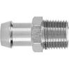 Heater Hose Fitting, Pump Inlet Adapter, 1/2in NPT 5/8in Barb Chrome Metal Fitting Intake Manifold Heater Hose