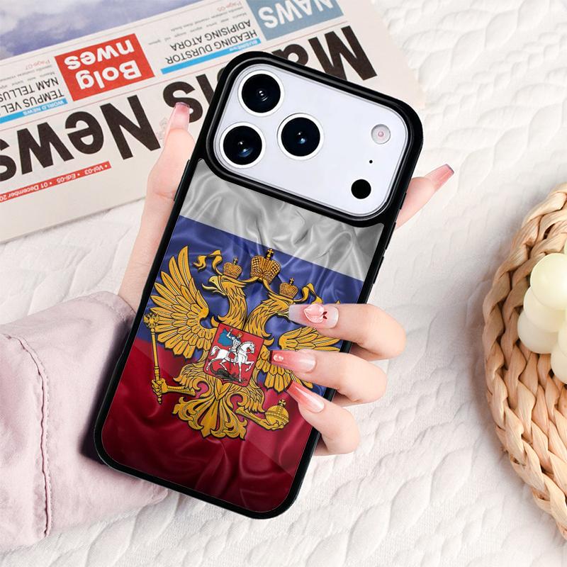 Россия Русские Флаги Герб Чехол для Телефона Для IPhone 17 16e 15 14 13 12 11 Pro Max Air Mini Мягкий Защитный Чехол