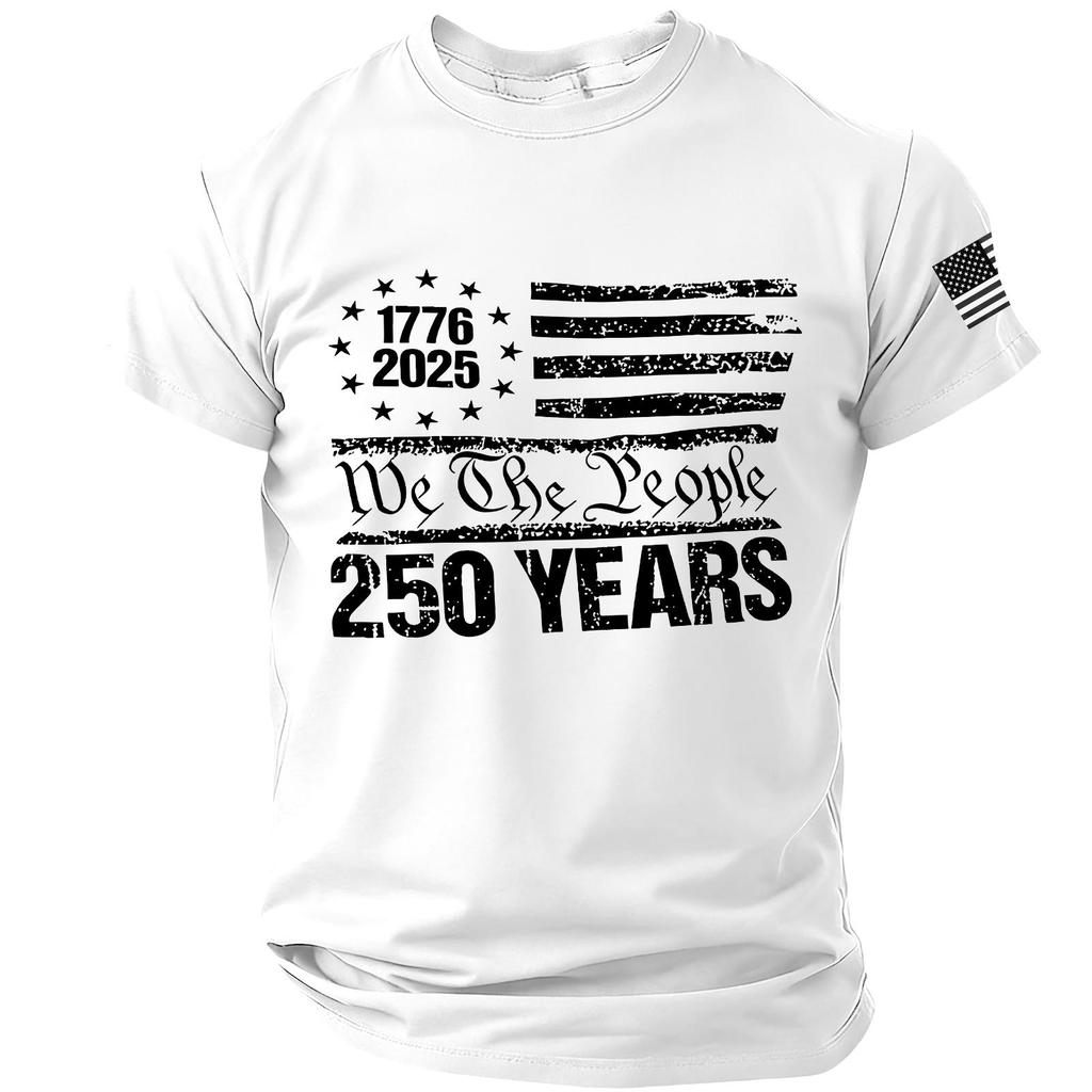 Футболка мужская к 250-летию США Флаг 1776 2025 Мы Графическая футболка Патриотический топ