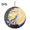 Животное украшение 2D Плоский акриловый кулон Животное под луной Подвесное украшение для рождественских елок Окна Стены