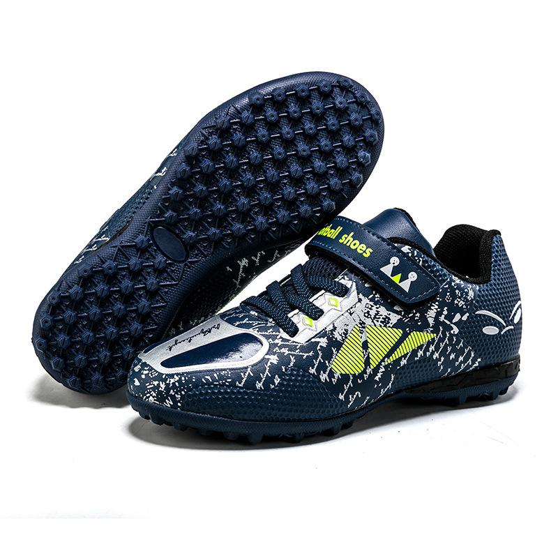 Весенне-осенние новые детские футбольные бутсы для мальчиков и девочек, спортивная обувь для тренировок на траве, кроссовки для бега со сломанными ногтями на липучке