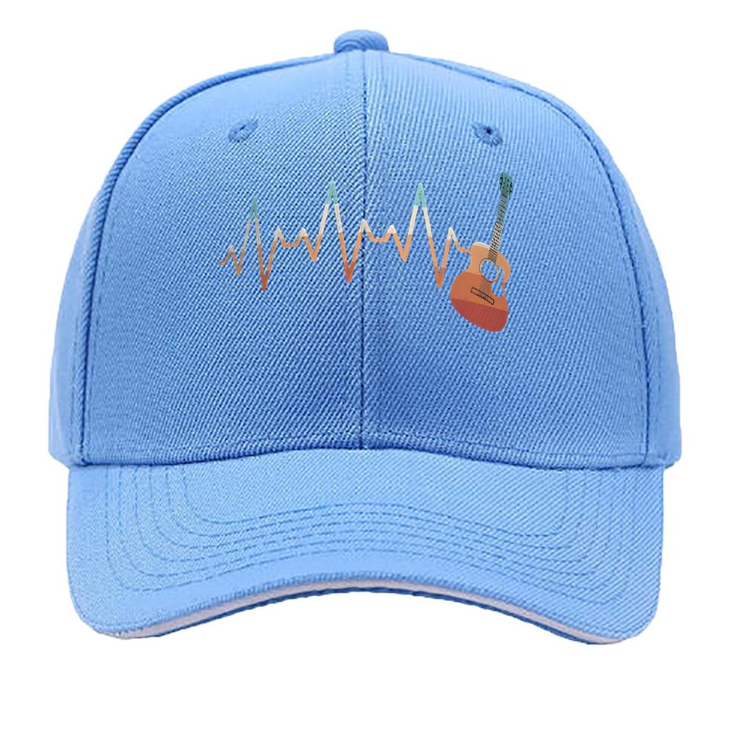 Melodic Heartbeat Guitar Waveform Mashup Design Sandwich Baseball Cap For WoUnisexs Unisex FeUnisex Beach Dad Hat