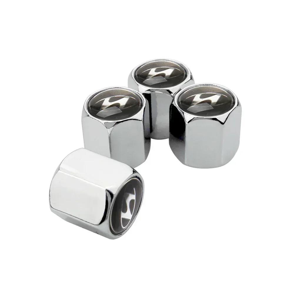 4pcs Car Styling for Hyundai Santa Genesis Tiburon Elantra Accent Sonata I35 I20 I30 Azera Wheel Valve Caps Tire Stem Dust Cover AH4