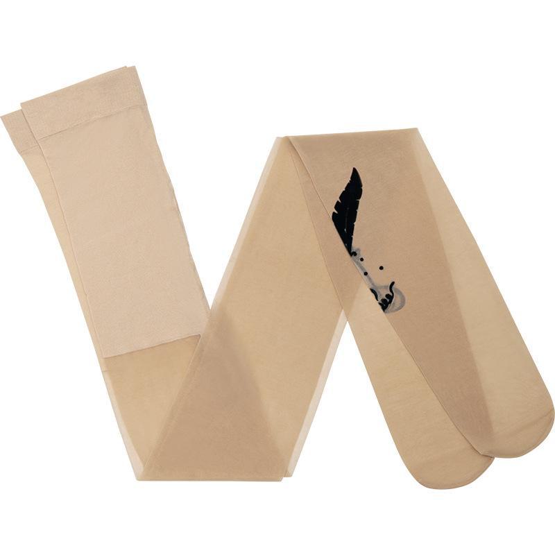 Женские колготки из армированного шелка плотностью 15D с принтом «Бабочка Фенна» — тонкие чулки на весну/лето.