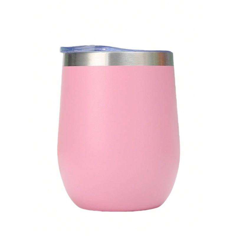 Wine Tumbler With Push Lid, Stemless Insulated Wine Glasses, Double Wall Vacuum Stainless Steel Travel Tumbler