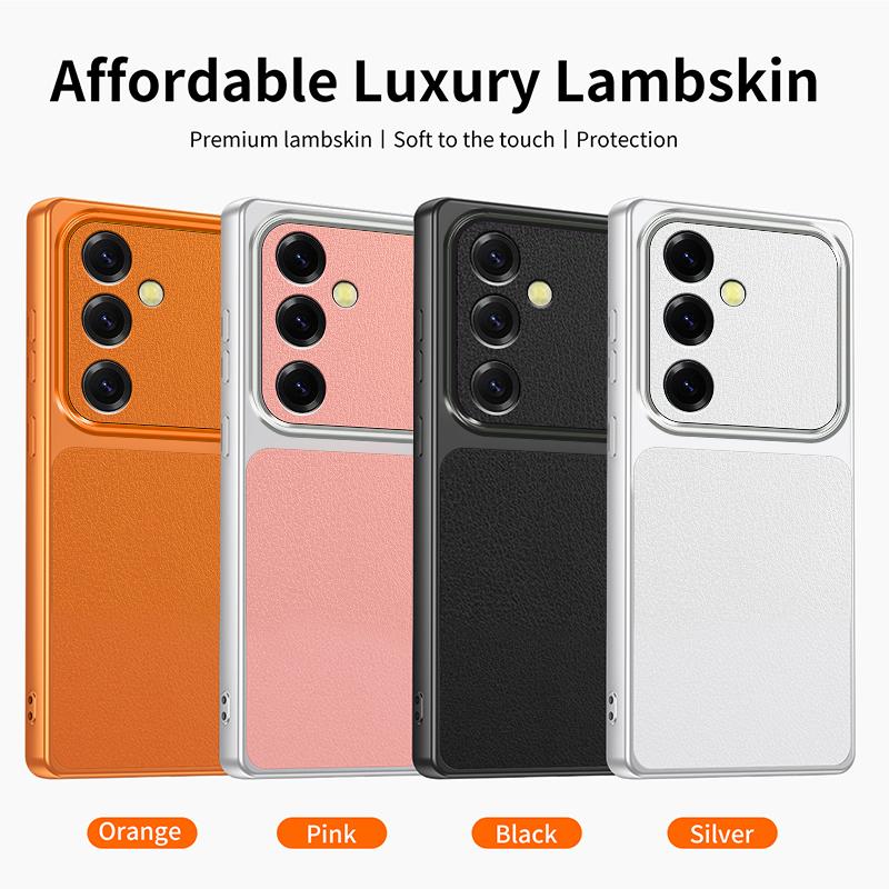Чехол из искусственной кожи для Samsung Galaxy S25 S24 Plus S23 FE S25+ S24+ 5G Модный гальванический рисунок личи Высококачественная задняя крышка