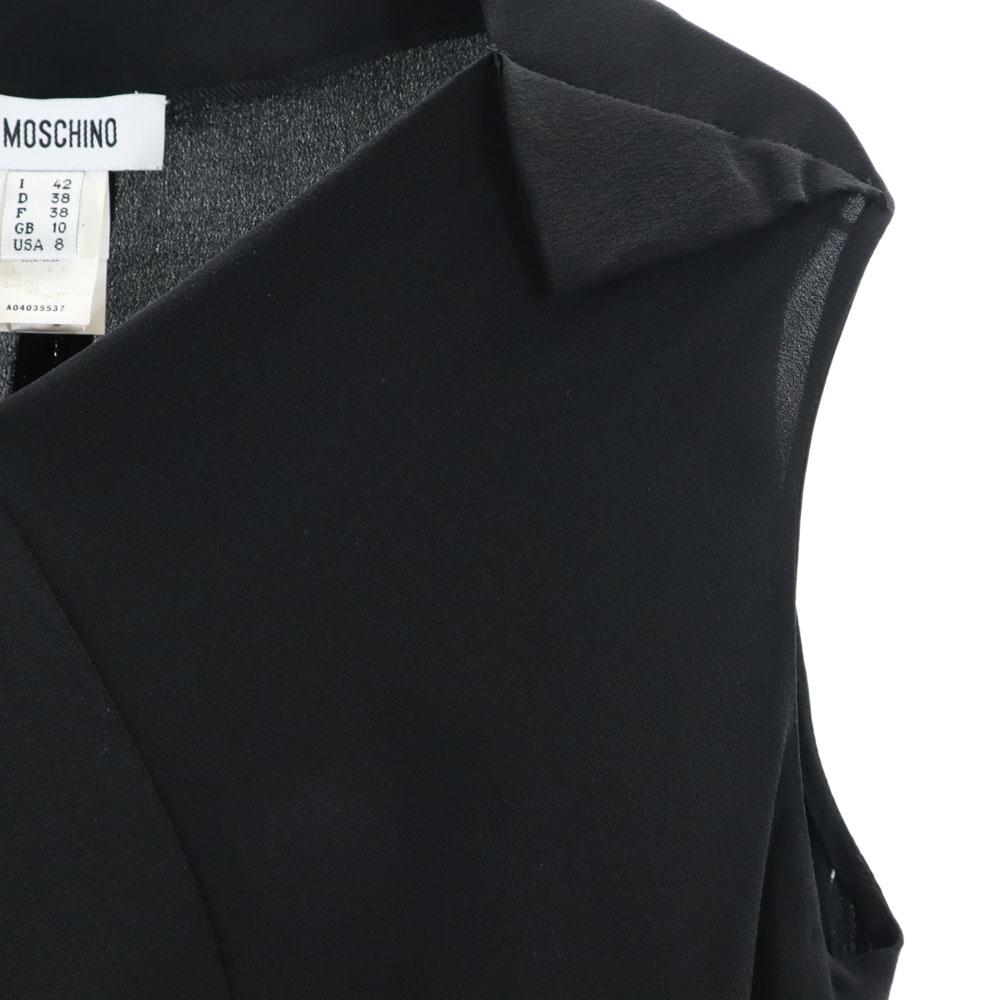 Moschino Сделано в Италии Без рукавов Длинное платье 38 Серия черного Женское Б/у