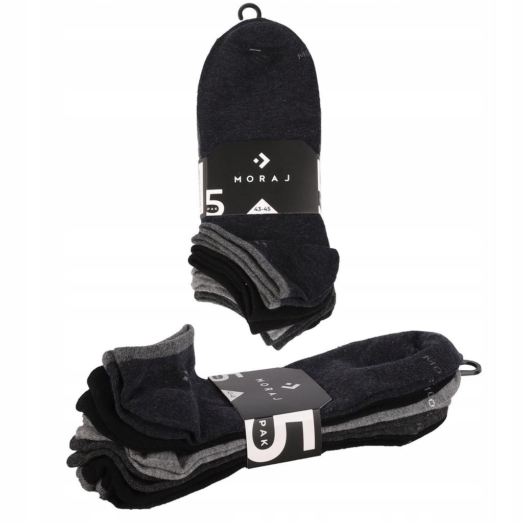 Moraj Men' Cotton Smooth Ankle Socks 5-Pair Sizes 39-42