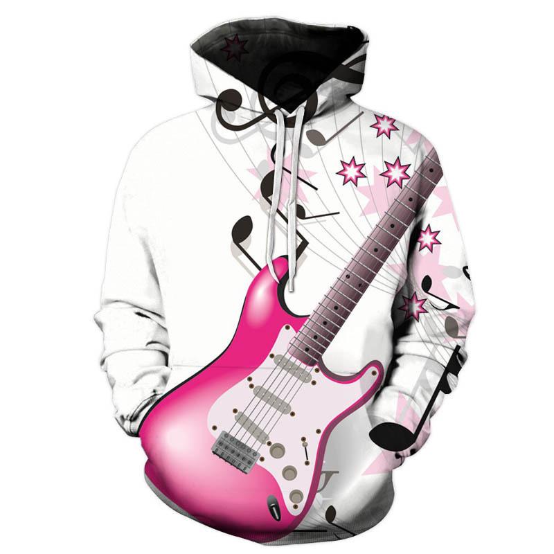 Musical Note 3d Printed Hoodie Men and Women Street Casual Cool Fashion Pullover