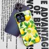 Фруктовый чехол-лимон для iPhone 16 15 14 12 11 13 Pro Max Mini 8 X Xr Xs Puls Черное стеклянное покрытие