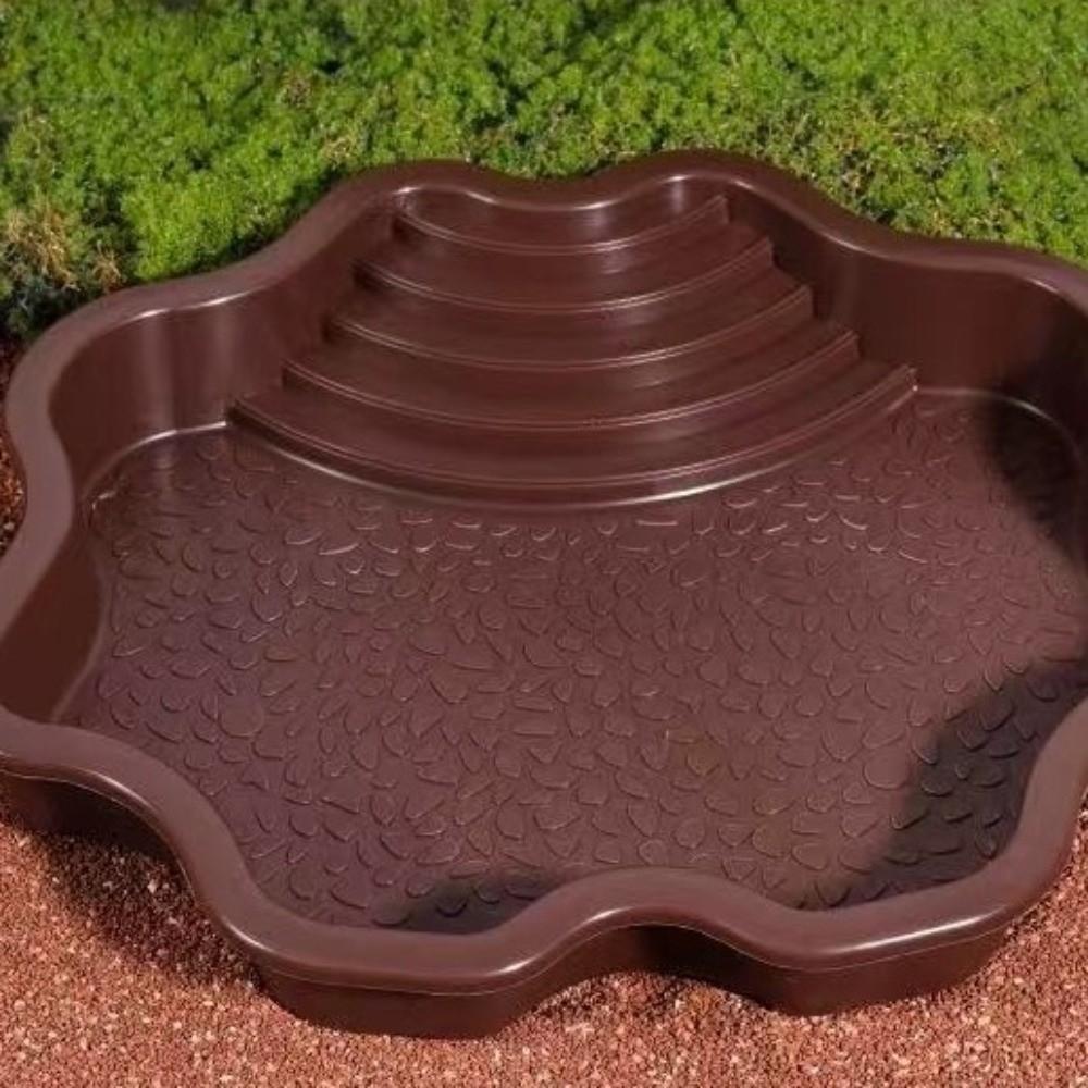 Anti-Slip Turtle Bath Tub with Ramp Turtle Feeding Dish Tortoise Water Dish Habitat Accessories