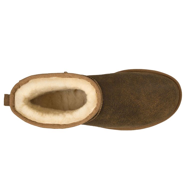 UGG Классические мини-сапоги из овчины, теплые, нескользящие, модные, универсальные, мужские, каштаново-коричневые 1007307-BJCE