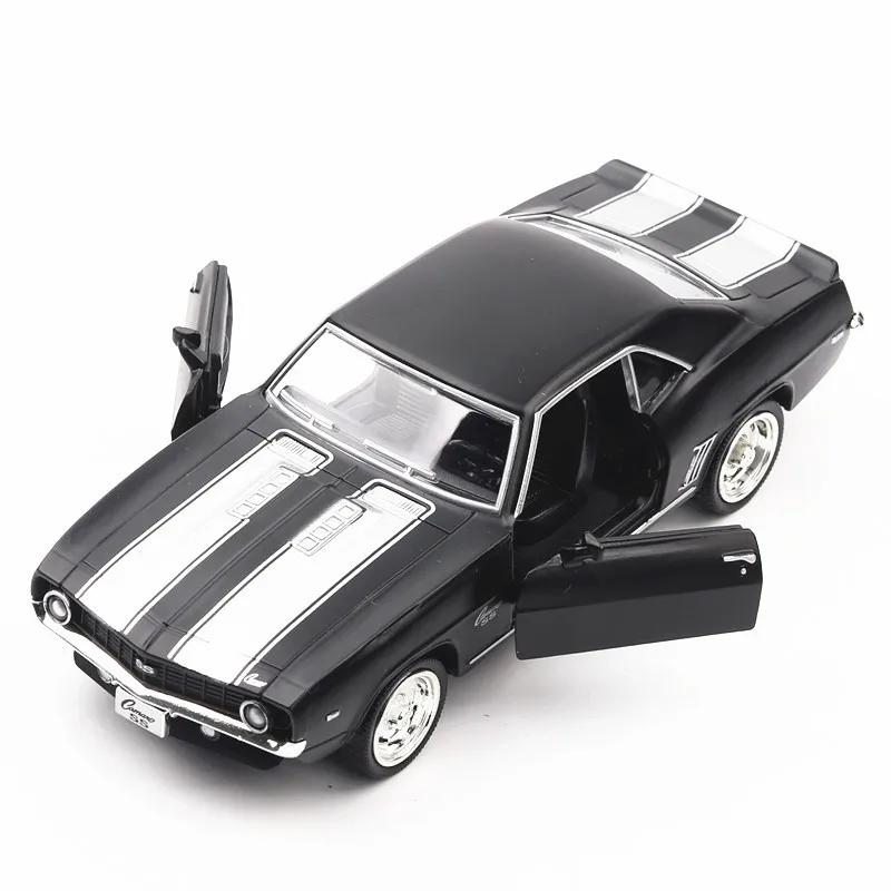 Македа1:36 Chevrolet США 1969 Camaro SS Винтажный Матовый Черный Литой Металлический Модель Автомобиля Игрушка Для Коллекции Подарок Детям