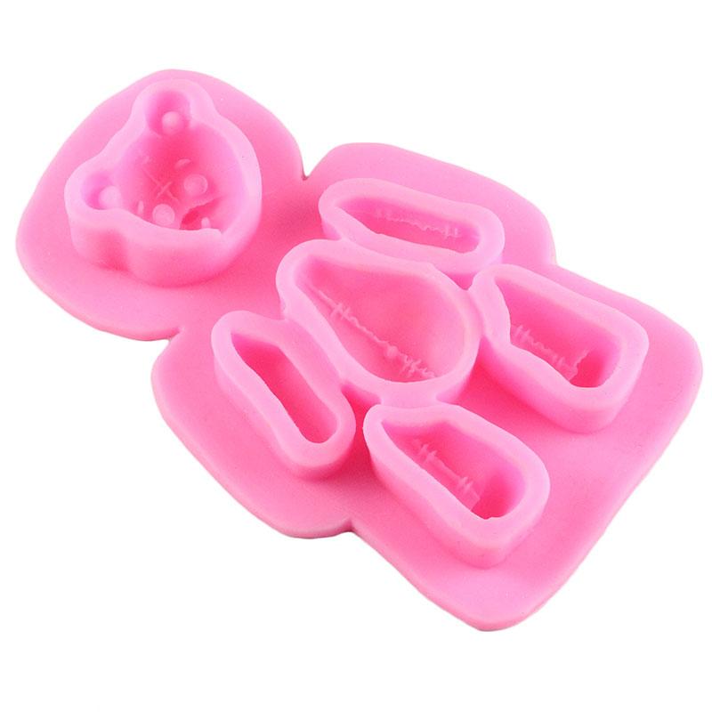 Силиконовая форма для медведя, детские инструменты для украшения торта с помадкой на день рождения, DIY кекс, топпер, конфеты, формы из полимерной глины, форма для шоколадной мастики