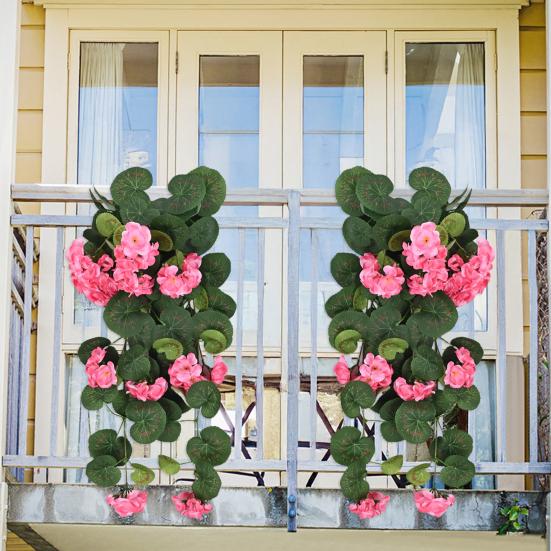 Подвесная искусственная Malus Spectabilis 11 веток Устойчивый к УФ-лучам Реалистичный искусственный цветок Свадебная вечеринка В помещении На открытом воздухе Сад Настенный декор Искусственный цветок