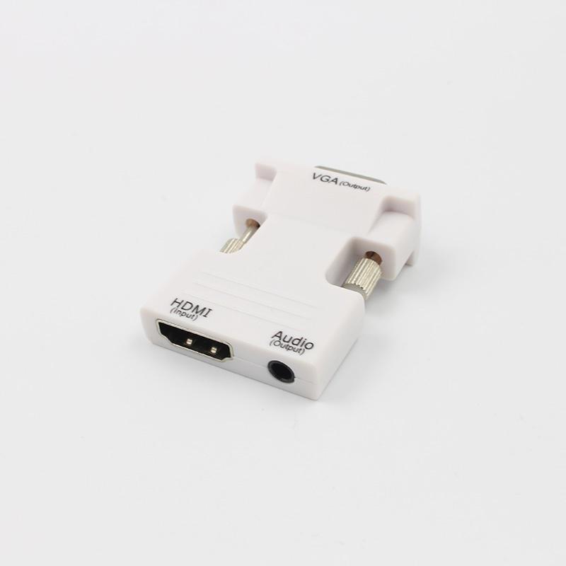 Компактный адаптер HDMI Female to VGA Male с поддержкой аудио, разрешение 1080P