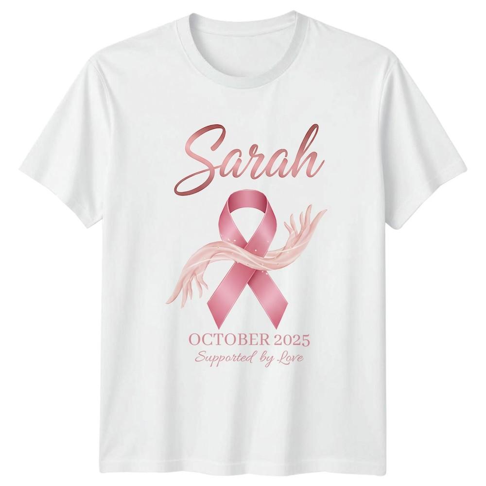 Sarah October 2025 Supported By Love Breast Cancer Awareness Unisexs Unisexs Tee