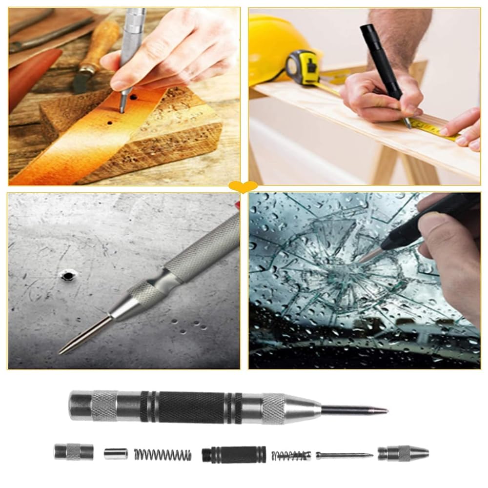 YINKE Автоматический кернер ручной инструмент с пружинным колпачком и регулируемый Подходит для и и разметочный инструмент, ударный, металл, стекло, дерево, разметка,
