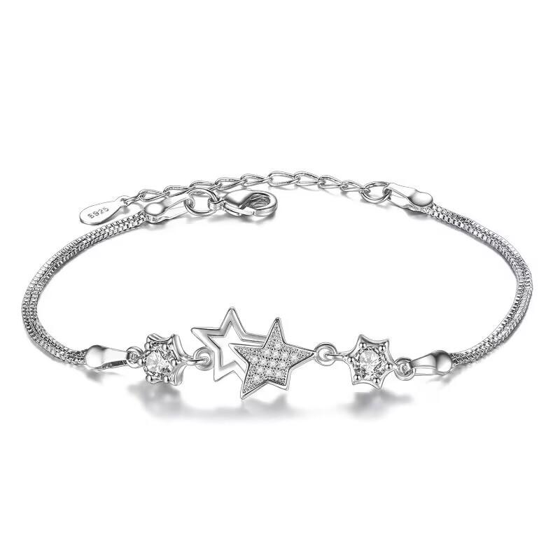 Charms   Copper Bracelets Crystal Star for Women Valentine's Days Cubic Zircon Wedding party gift Jewelry