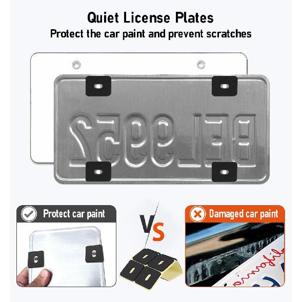 2 Pack Clear License Plate Covers, Flat License Plate Protector Unbreakable Plastic Shields Tag Holder Fits Standard US Plate With Screws Caps