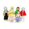 Wooden Dollhouse Family Set Playset Toys Wood Lovely Happy Role Play Kids Birthday Gift Mini
