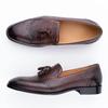 Модная оптовая обувь лоферы для мужчин ручной работы из натуральной кожи для повседневной носки с кисточками офисная деловая обувь кофейного цвета брендовая кастомизация