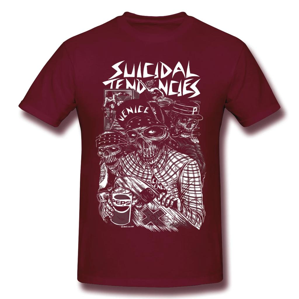 Suicidal Tendencies Print Cotton Funny T Shirts Punk Men Fashion Streetwear