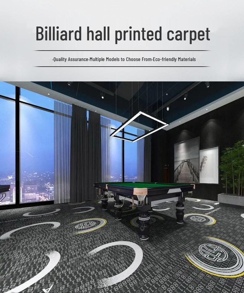 Billiard Hall Nylon Carpet: Waterproof, Fireproof, Full Coverage for Commercial Use