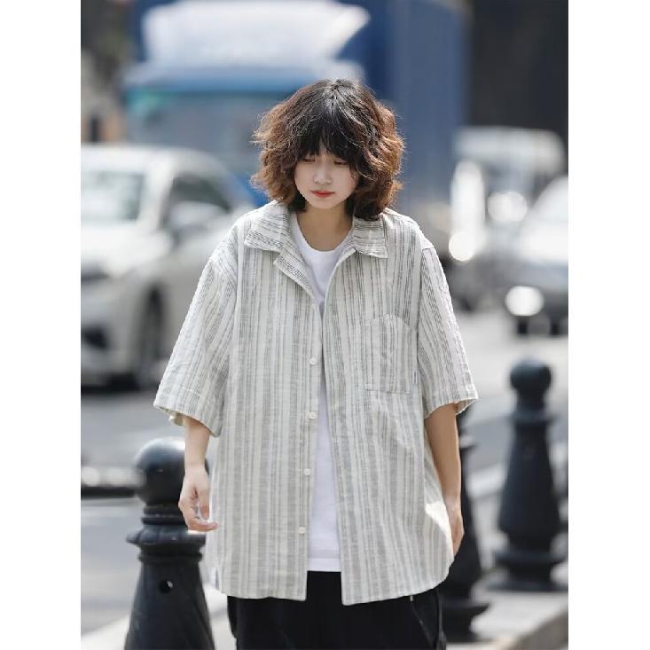 Новая ретро-рубашка для летней мужской одежды, свободный и нишевый дизайн для студентов, забавный мужской топ для верхней одежды