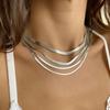 Gold/Silver Snake Chain Necklace Stainless Steel Neck Chains New Gold Herringbone  woman