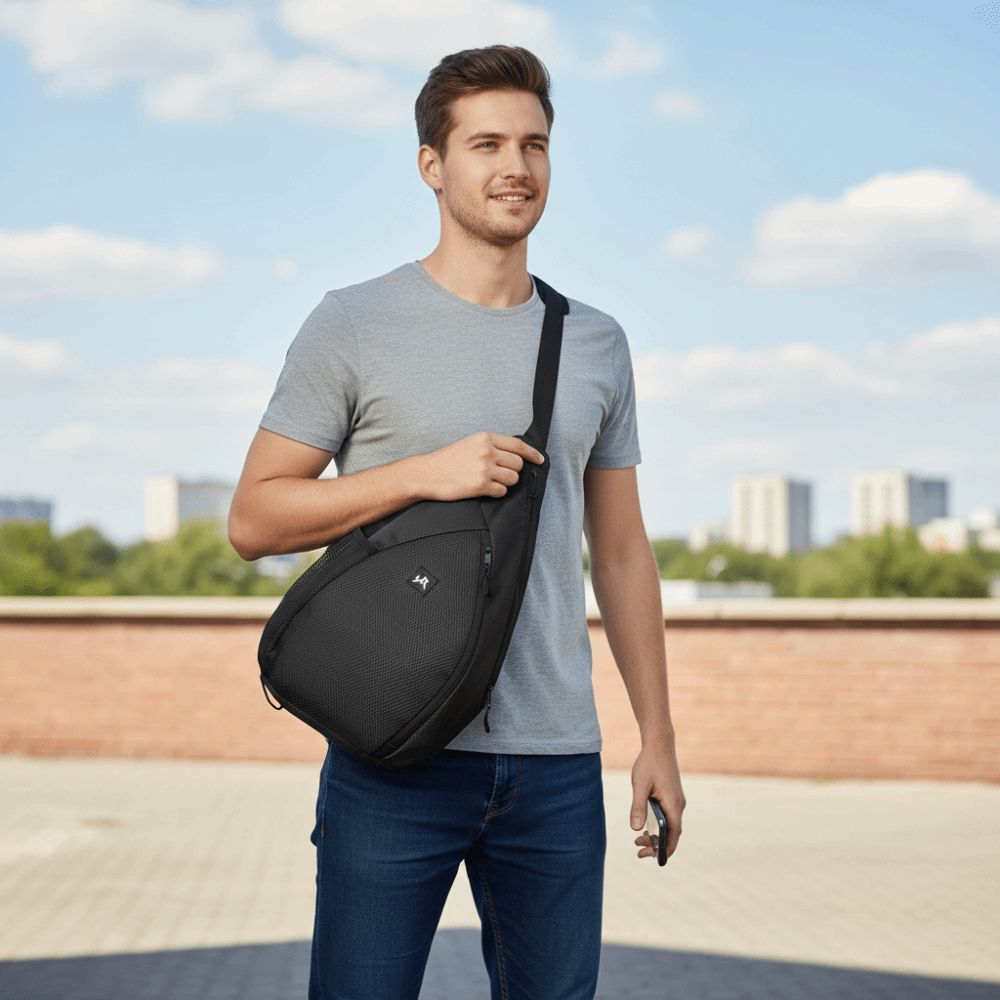 Side Pocket Badminton Racket Bag Large Capacity Tennis Should Bag Sports Sling Bag Outdoor Sport