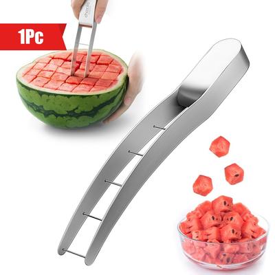 1 шт. Нож для нарезки арбуза из нержавеющей стали — быстро и безопасно нарезает свежие фрукты на идеальные кубики.