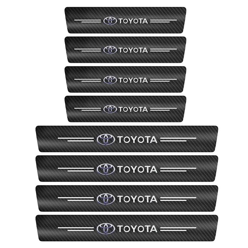 Защитные накладки на пороги из углеродного волокна Наклейки на порог Для Toyota Corolla Yaris Rav4 Camry Avensis Auris C-hr Prius Vios AYGO
