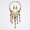 Fashion Bone Hand Women Necklace And Earring Set With Skeleton Design Fringe