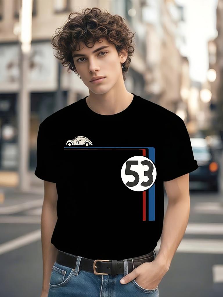 HERBIE 53 Винтажная графическая футболка - Ретро-футболка '53' с вдохновением от фильма «Тренер»