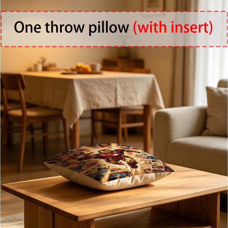 Throw Pillow Cushion Accent Pillow Includes Pillow Core 18.18 Inch Hero Dragon Print Soft Cozy Bedroom Indoor Home Decor Pillow