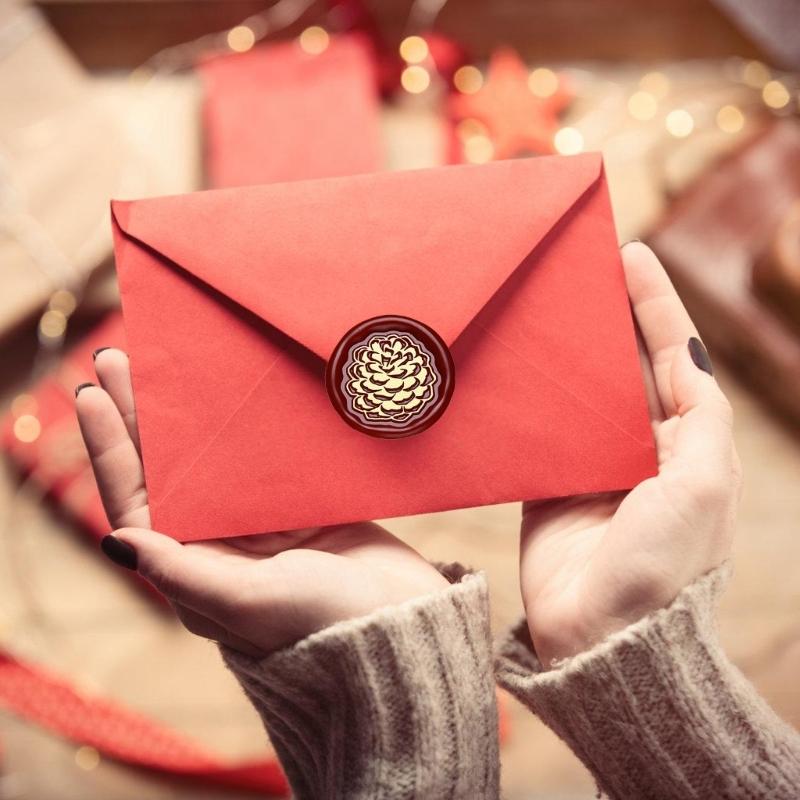 Vintage Stamp Head for Seal Letter Envelope Wedding Invitations Christmas Card Decoration, Christmas Embossed Seal Stamp